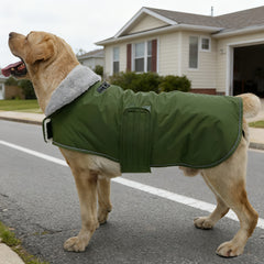 Thickened Dog Jacket - Heavy-Duty Winter Coat with Reflective Stripes, Full-Zip Closure, Adjustable Straps & Padded Collar - Warm for cold Weather Outerwear for Small/Medium, Large Dogs - Durable Polyester Pet Clothes, Dog Winter Clothes