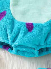 Baby 0-5 Years Spring/Autumn Daily Outing Bodysuit - Classic Versatile Flannel Soft Beige-Friendly in Blue-Purple Colorway, Perfect for