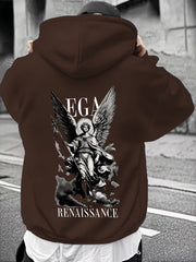 American Vintage Autumn/Winter High Street Trend Print Long Sleeve Men's Sweatshirt, Suitable for Outdoor Activities, Fitness, and Gift Giving