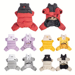 [Cozy Dog Coat] Windproof and Warm Dog Coat | Autumn and Winter Pet Four-Legged Coat, Soft and Comfortable, Easy to Wear with Leash Attachment, Suitable for Most Small to Medium Dogs