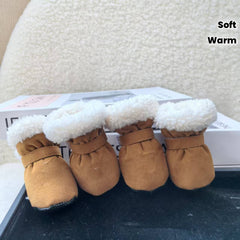 [Warm Dog Shoes] Warm and Thickened Dog Shoes for Autumn and Winter with Soft Sole Reflective Shoe Covers, Indoor Anti-Slip Pet Footwear
