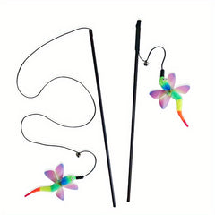 1pc, Colorful Small Caterpillar Cat Toy with Butterfly Wings, Interactive Self-Entertaining Cat Wand with Bell Toy for Pet Supplies, Without Battery