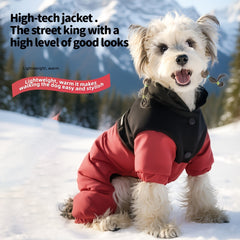 [Cozy Dog Coat] Windproof and Warm Dog Coat | Autumn and Winter Pet Four-Legged Coat, Soft and Comfortable, Easy to Wear with Leash Attachment, Suitable for Most Small to Medium Dogs