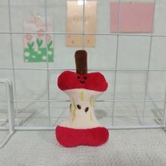 Apple-Shaped Plush Dog & Cat Chew Toy with Bone, Soft Chewable Pet Dental Health Toy for Puppies & Kittens, Cute Red Apple & Bone, All Breed Sizes