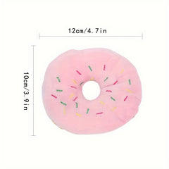 Dog Plush Toy with Squeaker - Interactive Chew Toy for Puppies & Adult Dogs, Soft Polyester Blend, Cute Donut Design, Durable & Safe for All Breeds, Promotes Dental Health & Mental Stimulation, Dog Plush Toy, Playful Pet Accessory, Safe Dog Material, Donu
