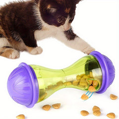 1pc Whisker Wonders Interactive Cat Toy - Non-Electric Treat Dispensing Bone-Shaped Puzzle for Cats, Durable Plastic Material, Engaging Pet Play Accessory, Without Battery