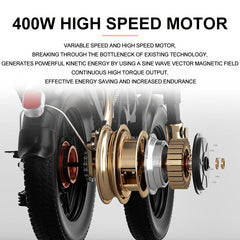 48V fast folding mountain bicycle aluminum alloy 18650 lithium battery 14 inch high speed E-bike