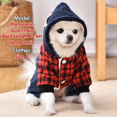 Lovely Pet Winter Warm Clothes, Dog Coldproof Jumpsuit, Dog Windproof Hooded Jacket For Outdoor Dog Overall Clothing