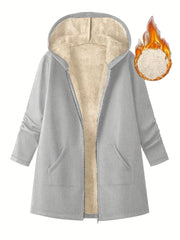 Plus Size, Popular Winter Women's Warm Plush Pocket Hooded S Jacket