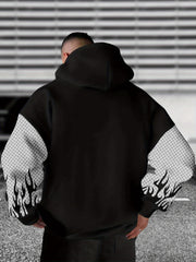 Men's Hooded Fashion Print Sweatshirt, Street Style, Statue of Liberty Print, Casual and Comfortable, Versatile, Machine Washable, Suitable for Friends Gatherings and Daily Casual Wear, Street Style Clothing, Friends Gatherings Outfit, Men's Hooded