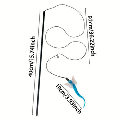 1pc, Colorful Small Caterpillar Cat Toy with Butterfly Wings, Interactive Self-Entertaining Cat Wand with Bell Toy for Pet Supplies, Without Battery