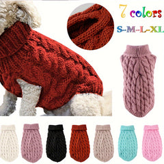 1pc Cozy Knit Cat & Dog Sweater - Soft Acrylic Pullover for Small to Medium Pets, Winter & Fall Warmth, 7 Color Options, Machine Washable