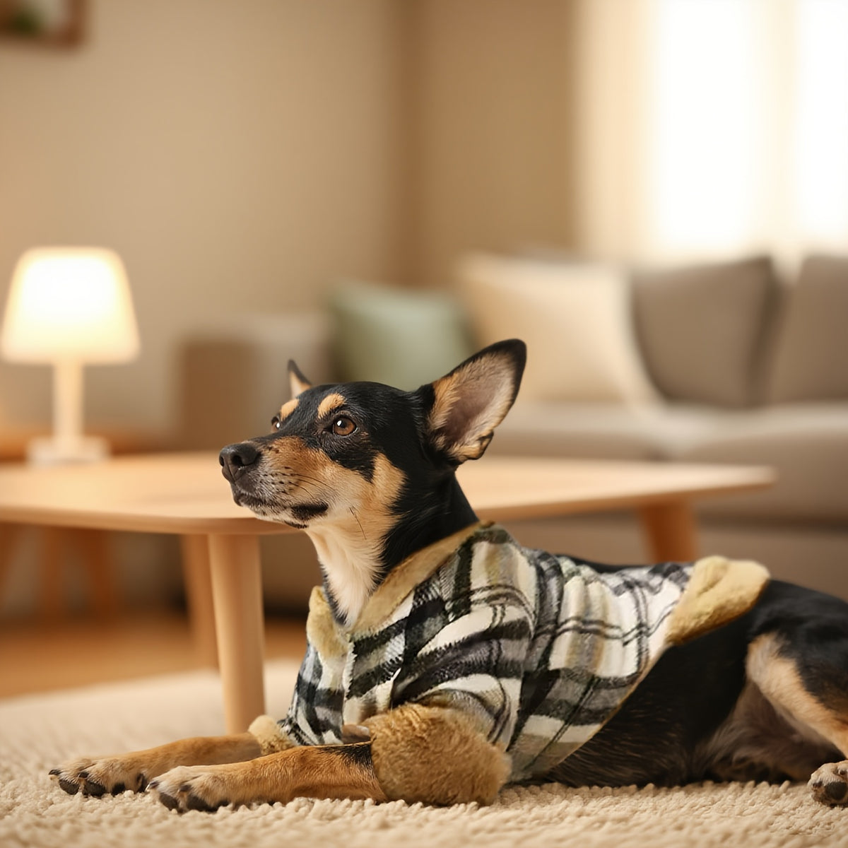 [Washable] BAMDA Heavy-Duty Thermal Pet Jacket with Plaid Tartan Design & D-Ring Back - All-in-One Warm Coat for Small/Medium/Large Dogs - Easy Button Closure Winter Jacket for Pomeranian, Chihuahua, Shih Tzu, Yorkshire Terrier - Fall & Winter Outdoor - H