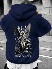 American Vintage Autumn/Winter High Street Trend Print Long Sleeve Men's Sweatshirt, Suitable for Outdoor Activities, Fitness, and Gift Giving