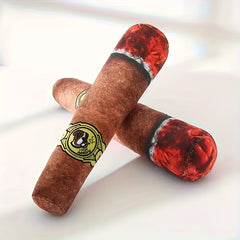 1 Cigar-Shaped Plush Dog Toy with Squeaker - Durable Chew Toys for Teething, Interactive Pet Playtime Suitable for Medium Breeds