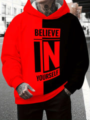 Men's Casual Hoodie with 3D Print Design, Soft Polyester Fabric, Relaxed Fit, Long Sleeve, Perfect for Spring And Autumn