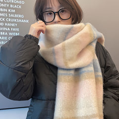 Couple'S Comfortable Striped Scarf - Soft, Warm and Windproof with Tassel Details, Perfect for Autumn/Winter Casual Outings, All-Season Use, Versatile Fashion Accessory, Winter Scarf | Elegant Neckwear | Soft Fabric Scarf