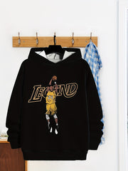 Men's Tribute 24 Jersey Number & Print Hoodie - Golden Icon Sweatshirt, Casual Long Sleeve Pullover for Spring/Fall, Machine Washable Sportswear (No.243D Design)