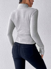 3pcs Women's Elegant Turtleneck Long Sleeve Tops - Solid Color Thermal Shirts in Black, Burgundy & White | Medium Stretch Round Neck Casual to Semi-Formal Winter Tops | Machine Washable Fall Winter Wardrobe Essentials, Cold Weather Clothing, Classic Desig