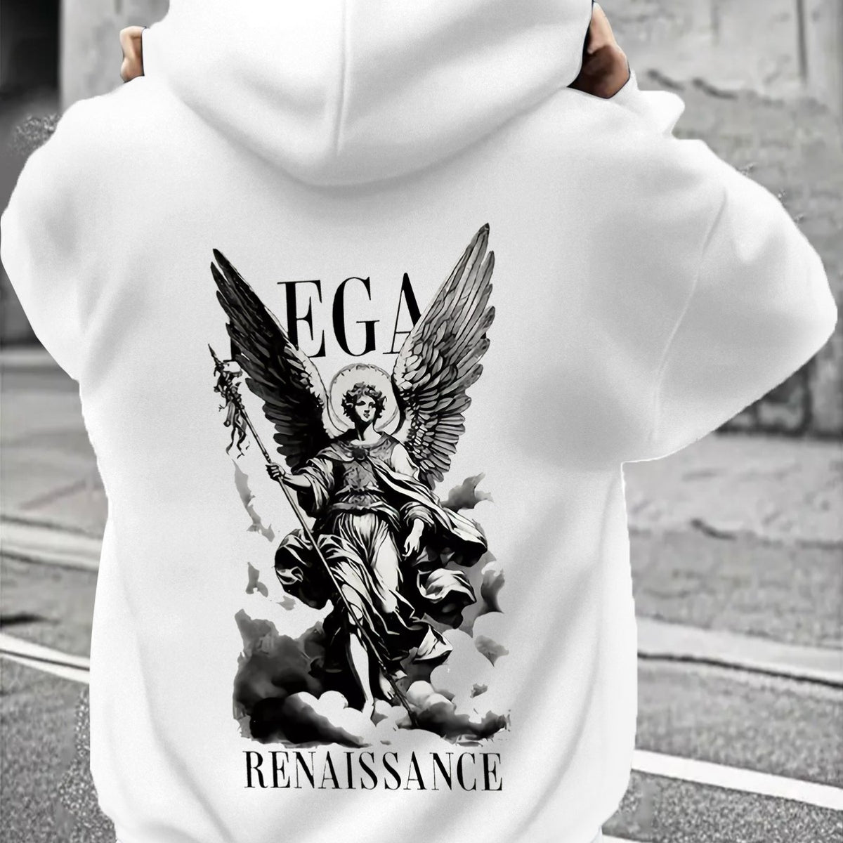 American Vintage Autumn/Winter High Street Trend Print Long Sleeve Men's Sweatshirt, Suitable for Outdoor Activities, Fitness, and Gift Giving