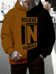 Men's Casual Hoodie with 3D Print Design, Soft Polyester Fabric, Relaxed Fit, Long Sleeve, Perfect for Spring And Autumn
