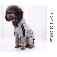All-Season Button-Front Dog Sweater Jacket for Small Medium Large Breeds - Grey Coat with White Piping, Hand Washable Warm Winter Spring Fall Outfit for Pomeranian, Chihuahua, Shih Tzu & Poodle (Pet Clothing)