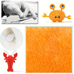 1pc Crab Design Pet Grinding Teeth Plush Toy, Durable Chew Toy For Dog Interactive Supply