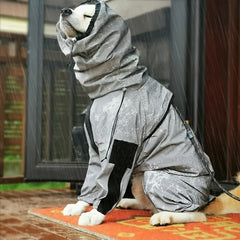 Pet Silvery-Gray Reflective Raincoat