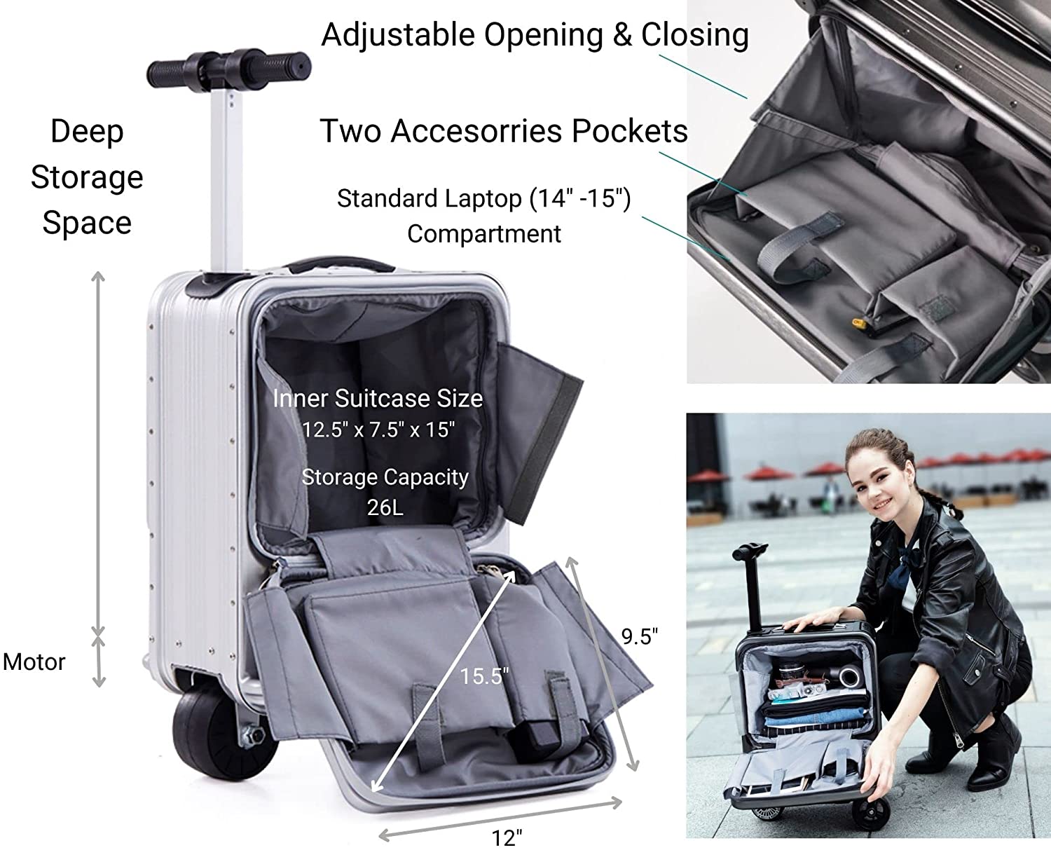 motorized carry on luggage
