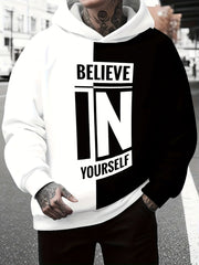 Men's Casual Hoodie with 3D Print Design, Soft Polyester Fabric, Relaxed Fit, Long Sleeve, Perfect for Spring And Autumn