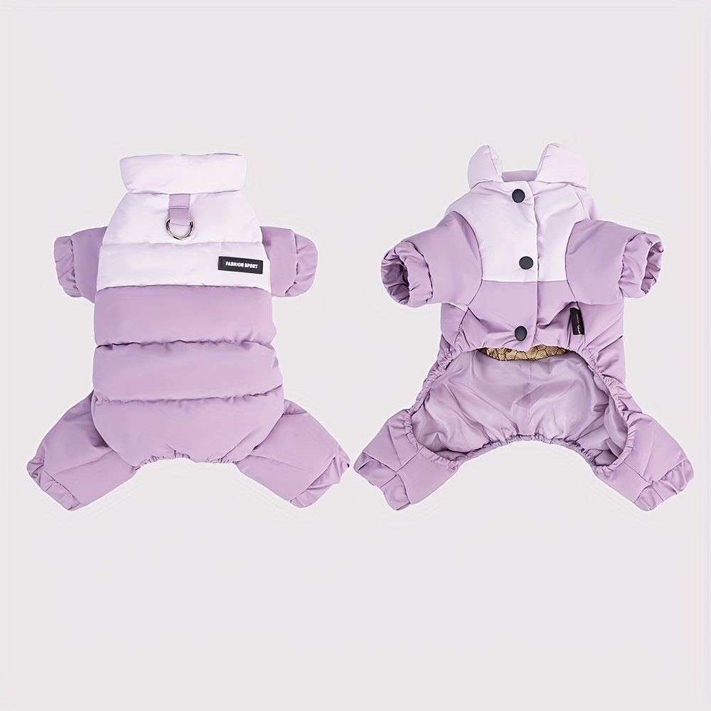 [Cozy Dog Coat] Windproof and Warm Dog Coat | Autumn and Winter Pet Four-Legged Coat, Soft and Comfortable, Easy to Wear with Leash Attachment, Suitable for Most Small to Medium Dogs