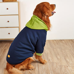1PC All-Season Pet Hoodie for Medium/Large Dogs - Machine Washable, Knitted Polyester Fabric, Thick Warm Pullover Coat for Labrador, Rottweiler, Beagle