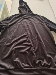 Men's 3D Digital Print Hooded Sweatshirt - Black Bear Logo & Chains Streetwear Jacket, Stretch Fabric Full-Zip Hoodie, Machine Washable Winter Warm Pullover for Hip-Hop Casual Outfits (Iconic Teddy Bear Graphic)