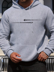 Men'S New Stylish Airplane Print Casual Hoodie with Drawstring, Perfect for Autumn And Winter, Comfortable And Versatile Long-Sleeve Sweatshirt.