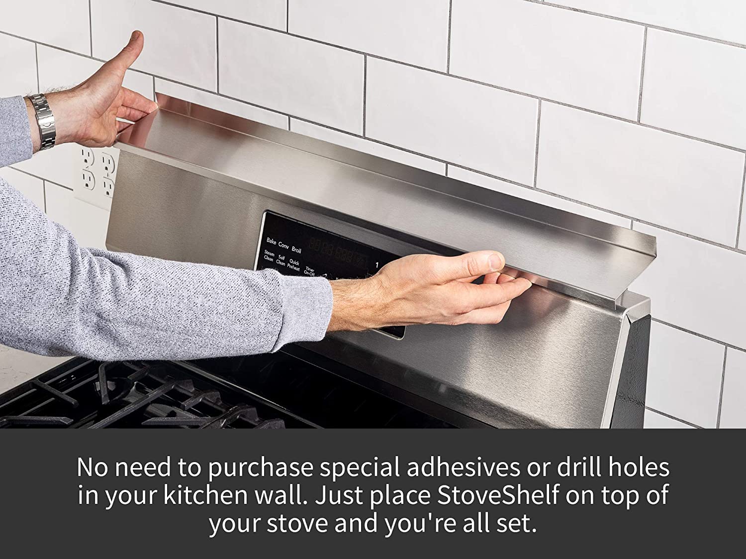 Kitchen Storage Solution with Zero Installation | Magnetic Shelf for Kitchen Stove | Kitchen Storage Hacks | Easy Kitchen Storage Hacks | Good house keeping | Kitchen Organization Ideas | Magnetic Storage Solutions | Magnetic Kitchen Shelf | StoveShelf | Kitchen & Dining