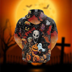 Men's 3D Halloween Print Hoodie - Casual Long Sleeve Sweatshirt, Polyester Blended Adult and Teen Models - Medium Elastic Fabric - Perfect Choice for Autumn and Winter