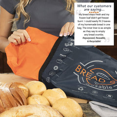 Linen Bread Bag - Reusable freezer bread bag for homemade bread