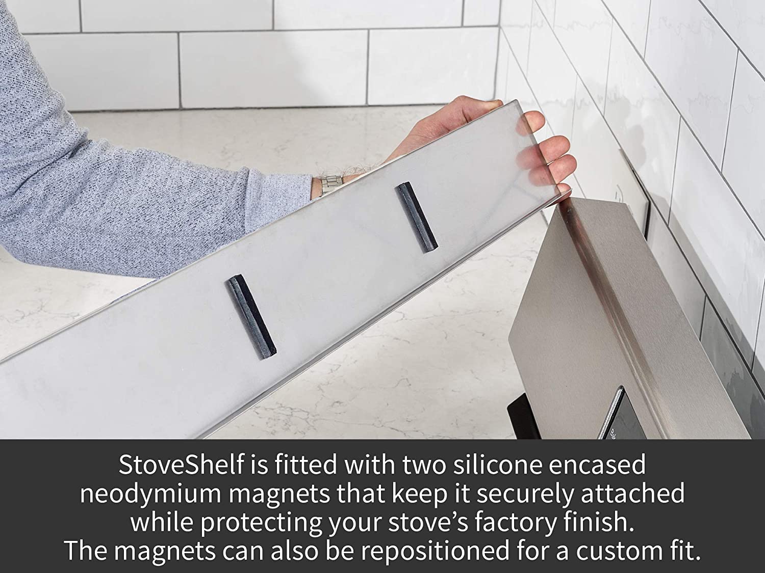 Kitchen Storage Solution with Zero Installation | Magnetic Shelf for Kitchen Stove | Kitchen Storage Hacks | Easy Kitchen Storage Hacks | Good house keeping | Kitchen Organization Ideas | Magnetic Storage Solutions | Magnetic Kitchen Shelf | StoveShelf | Kitchen & Dining