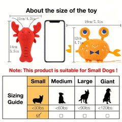 1pc Crab Design Pet Grinding Teeth Plush Toy, Durable Chew Toy For Dog Interactive Supply