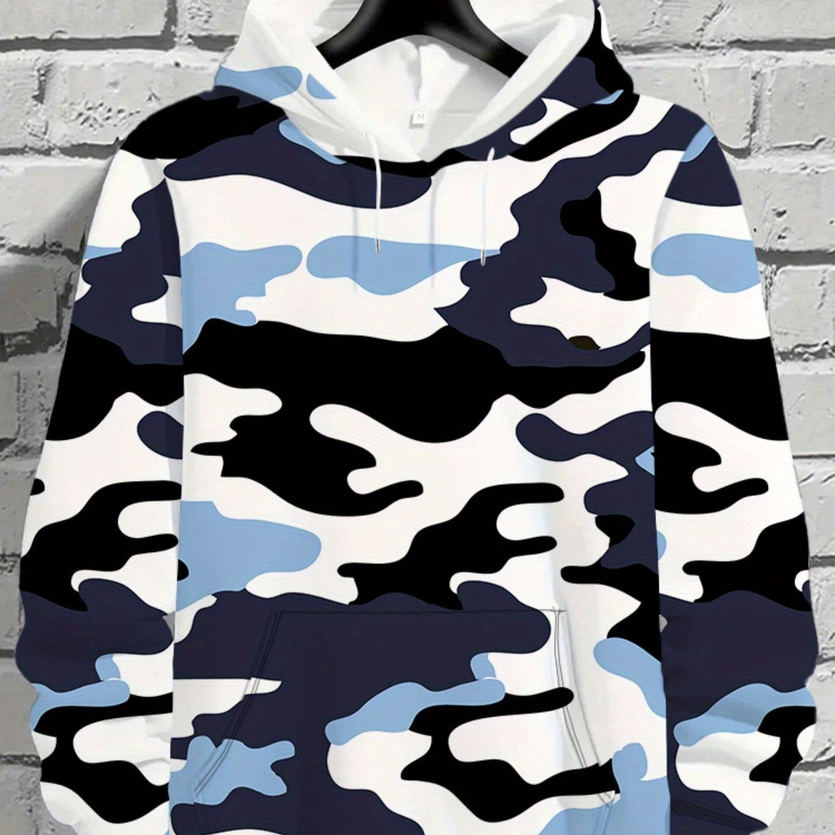 Men's Full-Zip Hooded Sweatshirt - Loose-Fit All-Over Print Jacket with Hood, Machine Washable Casual Zippered Sweater for Spring/Fall, Travel & Daily Wear, Comfortable Layered Outfit (No Dry-Clean) - Digital Pattern Design