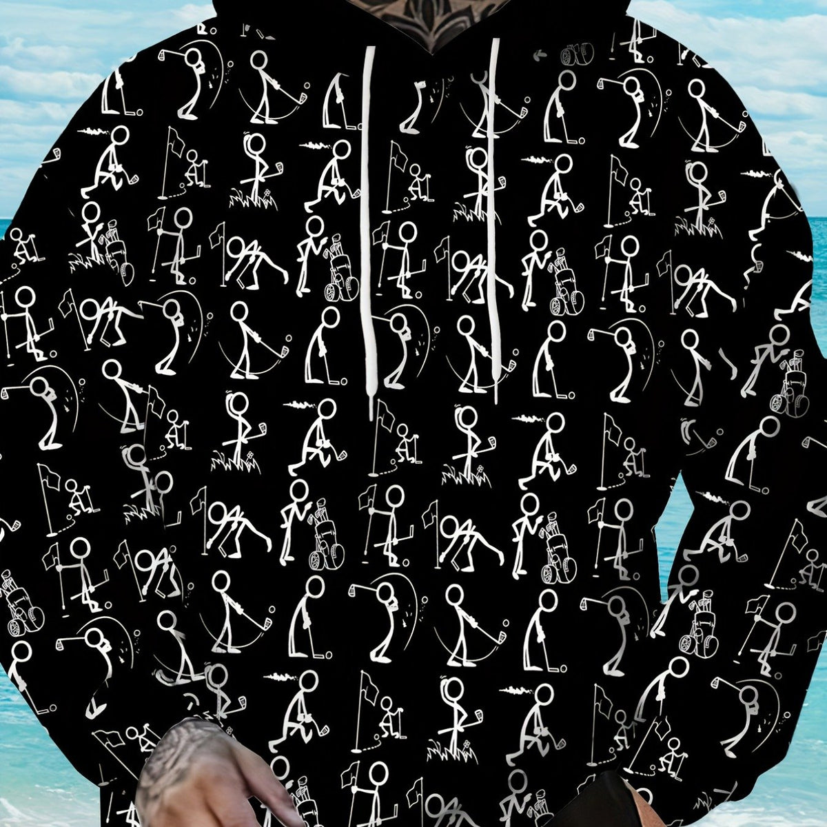 Men'S 3D Print Hooded Sweatshirt with DJ & Breakdance Dance Poses - Black & Music-Themed Casual Pullover, Machine Washable Winter Warmth, Perfect Gift For Music Lovers & Casual Attire, Music Hoodie, Streetwear Fashion, Streetwear Style