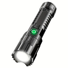 APOLLOFIRE Super Bright LED Flashlight - Rechargeable High Lumen Handheld Light with Adjustable Focus, Long-Lasting Battery Life, Tactical Design for Outdoor and Emergency Use, Rechargeable Flashlight