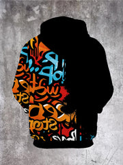 Men'S Casual Hooded Sweatshirt | Suitable for Autumn/Winter, Fashionable Long-Sleeve Outdoor Leisure Apparel with Print Pattern and Slight Stretch Fabric