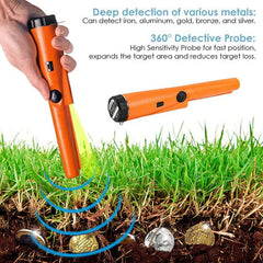 Waterproof Pinpointing Metal Detector, High Accuracy Gold Treasure