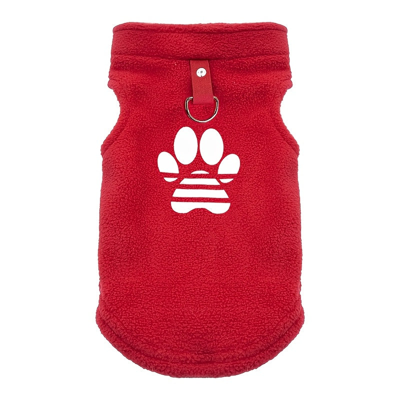 Velvet Pet Vest, Suitable for Small and Medium Dogs and Cats - Soft Thick Warm Jacket with D-ring Traction Rope Hook - Perfect Choice for Autumn and Winter
