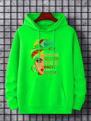 She Is The Storm Slogan & Girl Print Hoodie, Hoodies For Men, Men's Casual Graphic Design Pullover Hooded Sweatshirt With Kangaroo Pocket For Spring Fall, As Gifts