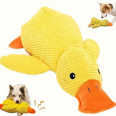 1pc Pet Plush Toy, Little Yellow Duck Design - Durable Chew-Resistant Squeaky Pressing Soft Comfort Funny Companion for Small Dogs and Kittens to Play with Pets & Relieve Stress, 4 Seasons Use Gift Idea on Eve