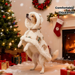Pet Christmas Cape. Cat Dog Cappuccino Brown Bear Hooded Cape Blanket Sleeping Bag For Autumn/winter All-in-One Warm Cat Pajama with Attached Cape for Style and Warmth, Thickened and fleece-lined coral fleece, soft and comfortable