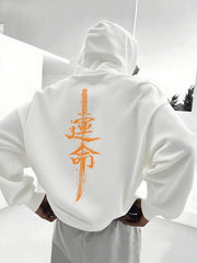 Men's Autumn/Winter Fashion Print Hooded Sweatshirt, Versatile Sporty Casual Loose Fit Hooded Sweatshirt XZ017-S