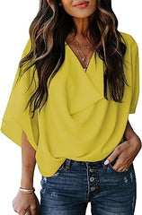 Womens Blouses and Tops Short Sleeve Chiffon Shirts